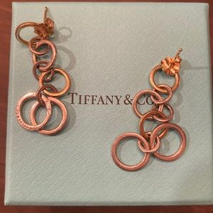 Authentic Tiffany and Co gently used 18k golf and sterling silver earrings